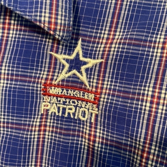 Wrangler full snap button down long sleeve national Patriot embroidered shirt s - Picture 4 of 13